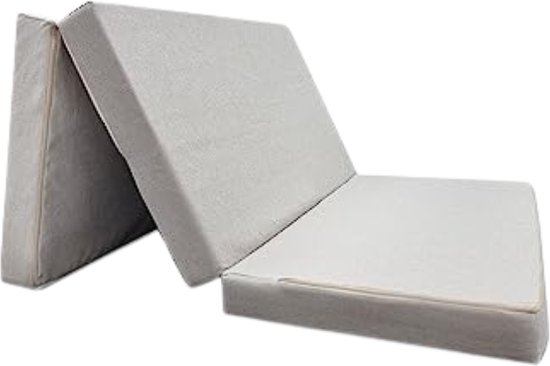 Schuimmatras - Campingmatras met deksel 120 x 200 x 10 cm - Licht Beige van Beautissu