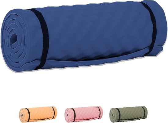 Schuimrol Campingmat - Slaapmat Lichtgewicht - Comfortabel Kamperen - Voorgevormd Ontwerp - 185 x 50 cm - Diep Blauw
