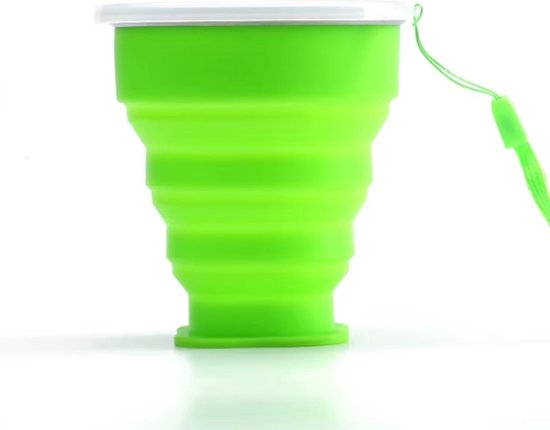 Scoby - Opvouwbare Beker - Siliconen Reisbeker - Collapsible Cup - 200-300ml - Groen van Scoby