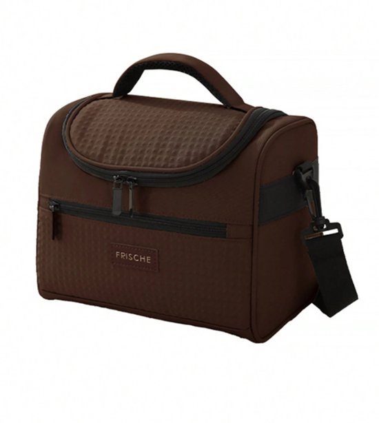 S&E Geïsoleerde Lunchtas met Schouderriem – Voor Werk, School, Picknick of Reis - Bruin van Merkloos