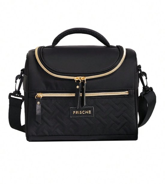 S&E Geïsoleerde Lunchtas met Schouderriem – Voor Werk, School, Picknick of Reis - Zwart van S&E