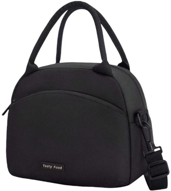 S&E Isolerende Lunchbag – Waterdicht & Herbruikbaar – Met Verstelbare Schouderband – Voor School, Werk of Picknick - zwart van S&E