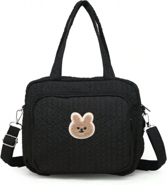 S&E - Stijlvolle Schouder Diaper Bag voor Moeders - Baby - Opberg - Zwart - Schattig van S&E
