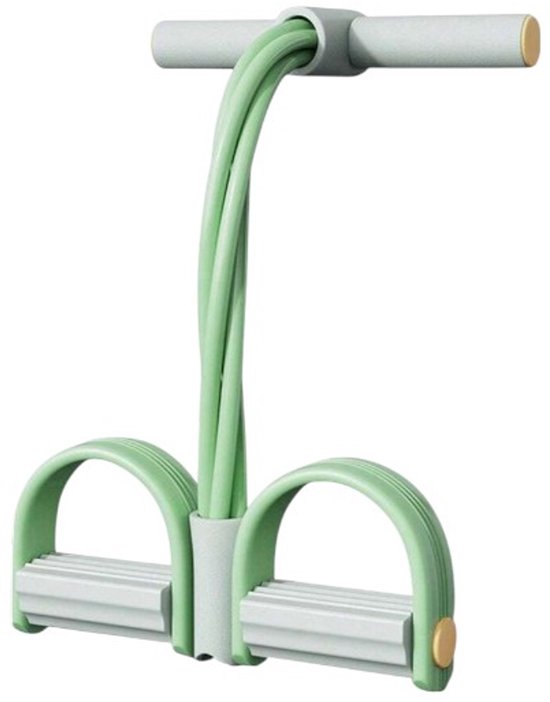 S&E Weerstandsband met Voetpedalen – Sit-Up Trainer – 4 Weerstandsbuisjes - Groen van S&E