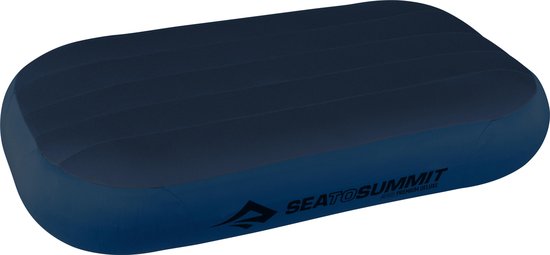 Sea to Summit Aeros Premium Deluxe - Opblaasbaar Hoofdkussen - Navy Blue van Sea to Summit