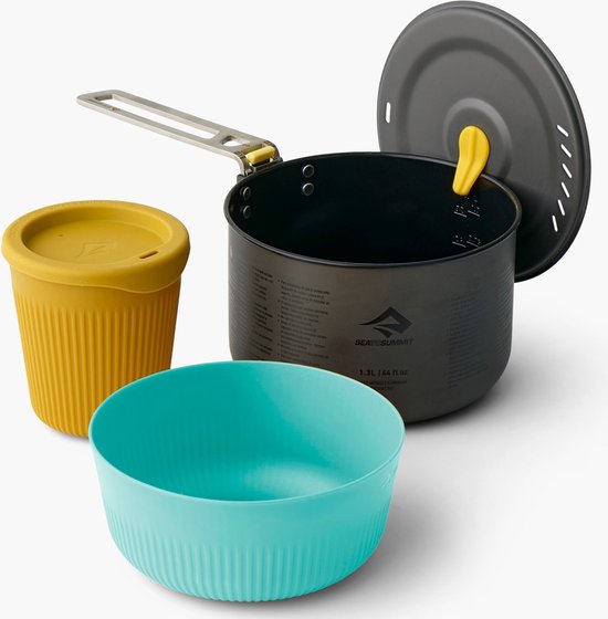 Sea to Summit - Frontier - 1.3L Pannenset - 3 Delig - Ultralight - Pan, Mok, Kom van Sea to Summit