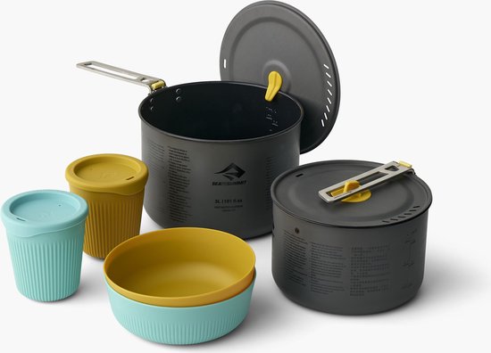 Sea to Summit - Frontier - Ultralight Pannenset - 2 Personen - 6 Pieces - 2L & 3L, Mokken, Kommen