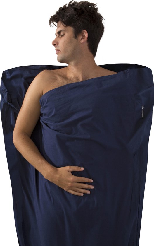 Sea to Summit Premium Cotton Liner Mummy Lakenzak - Katoen - Oceaan Blauw van Sea to Summit