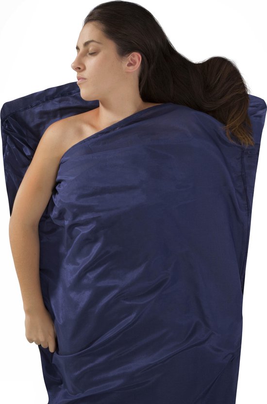 Sea to Summit Silk Cotton Liner Mummy Lakenzak - Katoen - Blauw - Mummy model van Sea to Summit