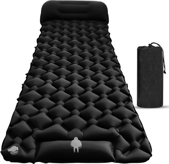 Self Inflatable Air Mattress - 1 persoon - met ingebouwde foot pump van Merkloos