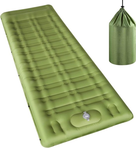 Self Inflatable Camping Mat - 12 cm Thick Roll Mat with Built-in Air Pump - Ultralight Sleeping Mat for Outdoor Camping and Trekking van Merkloos