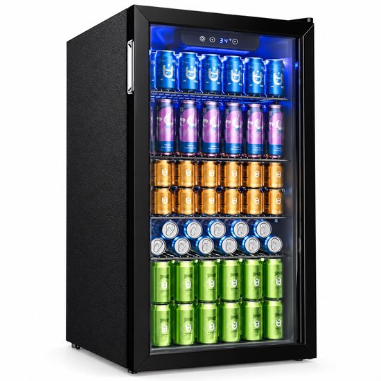 Sello! mini koelkast – compressor – blikjes – wijnflessen – luchtgekoeld – glazen deur – 0°C tot 16°C – fluisterstil – 90 liter van Sello!