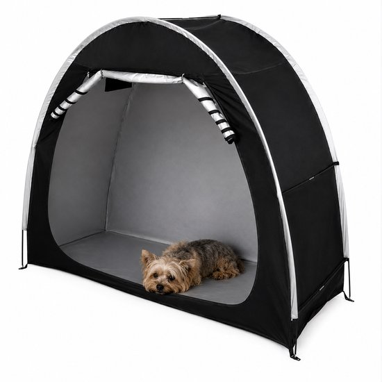 Sello! waterdichte fietstent – schuurtent – opslagtent – 2 fietsen – opvouwbaar – uv-bestendig – L220 x B150 x H175 cm – zwart
