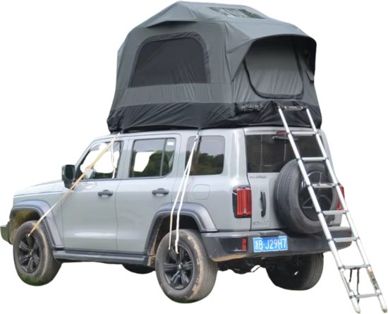 Sensova - Opblaasbare Daktent Auto Grijs/Zwart - 2 Personen + Kind - Inclusief Handpomp, Matras en Ladder - Waterdicht PU3000mm, UV50+ - Snelle Opzet 5 Min - Geschikt voor SUV, Jeep en Dakdragers Avontuur Kamperen van Merkloos
