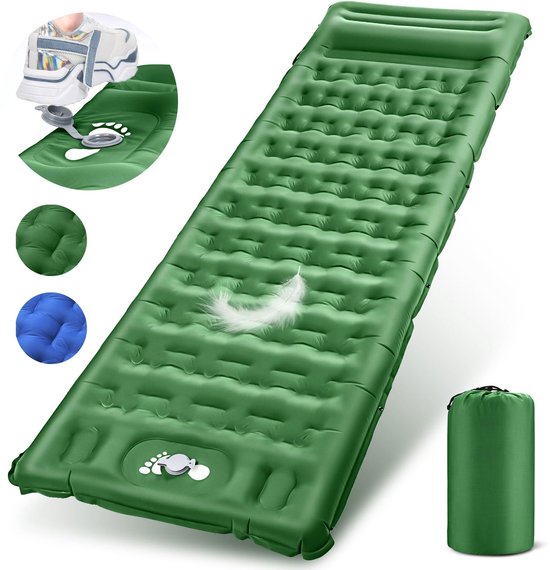 Sentasi Slaapmat, Slaapmat Opblazend Camping Mat met Kussen, Ingebouwde Pomp, Isomat voor Kamperen, Strand, Trekking - ShopVlot