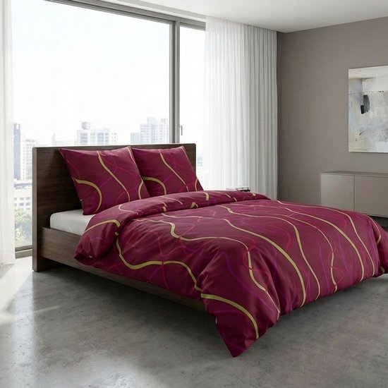 SENZA DONNA 100% Premium Katoen Satijn Dekbedovertrek 240x200/220-2x60x70 cm ( 260 cm Lang ) RIO van Merkloos