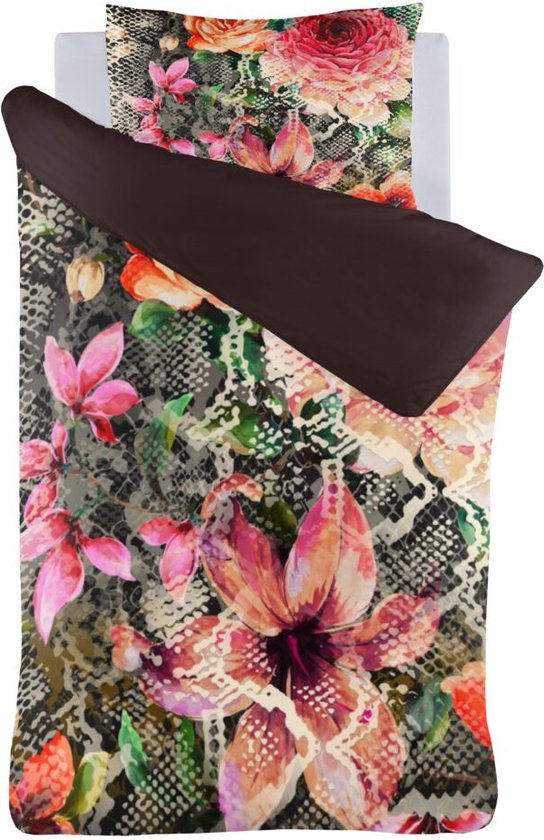 Senzai Snakeflower Dekbedovertrek - 1 persoons - 140x200/220 cm - Zwart van Senzai