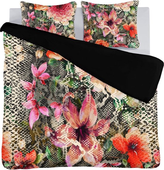 Senzai Snakeflower Dekbedovertrek - 2 persoons - 200x200/220 cm - Zwart van Senzai
