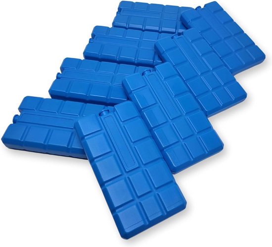 Set ijskompressen van elk 200 ml 8 blauwe koelelementen voor de koeltas of koelbox | Koelpakket koelpads koelpakket voor de koeltas | IJspakketten dun van SensDesign