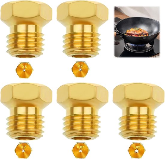 Set of 5 universal butane gas nozzles, gas injector, bottle, conversion kit - ShopVlot