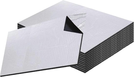 Set van 10 Geluidsisolatiematten, Zelfklevende Auto Isolatiematten, Premium Geluidsisolatie, Waterdicht en Vuurvast (400 x 250 x 5 mm) van Merkloos