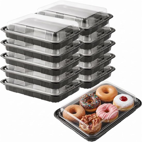 Set van 10 Herbruikbare Maaltijd Prep Voedseldozen met Deksel, Duurzaam BPA-vrij voor Camping en Gezinsdiners, Ideaal voor Sushi en Buffetten