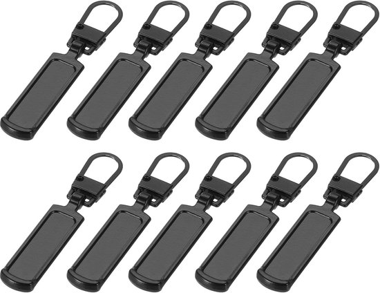 Set van 10 Universele Metalen Ritsvervangingen Zwart Afneembaar van Merkloos