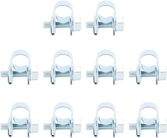 Set van 10 Verstelbare Mini Slangklemmen voor Waterleidingen, Luchtleidingen en Siliconen Slangen (6-8mm)