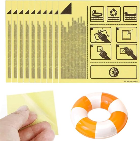 Set van 10 Waterdichte Reparatie Patches voor Opblaasbare Producten - 6.5 x 6.5 cm, Perfect voor Tent, Boot en Paraplu Reparaties