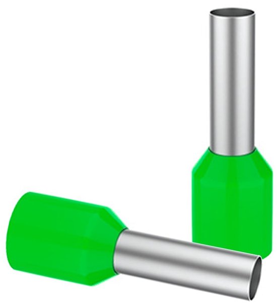 Set van 100 geïsoleerde ferrules 4 mm² x 12 mm - ideaal voor garages, aansluitdozen en mechanica
