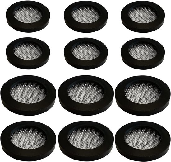 Set van 12 Doucheafdichtingen, Rubberafdichting voor Douche Slang, RVS Filter, Geschikt voor 3/4 Inch en 1/2 Inch Schroefaansluiting, Waterdicht en Duurzaam