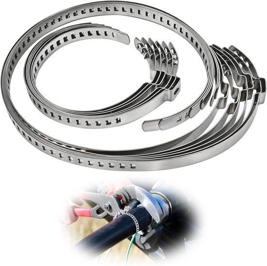 Set van 12 roestvrijstalen CV-klemmen voor aandrijfassen, waterdicht en duurzaam, 25-50mm en 50-120mm