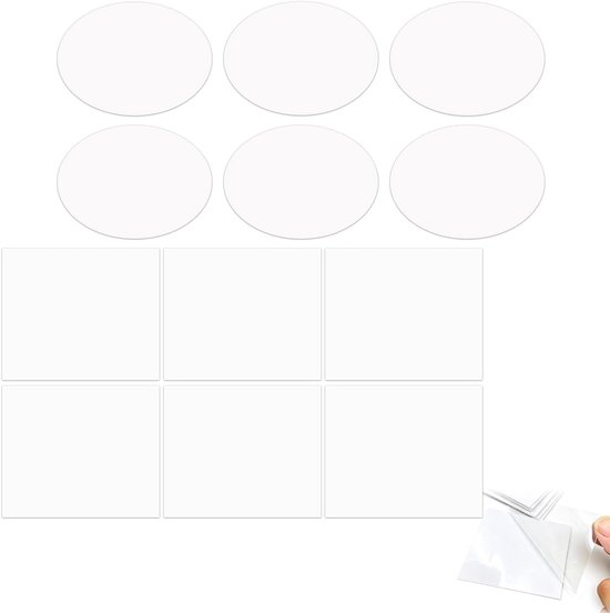Set van 12 Waterdichte TPU Reparatie Patches, Zelfklevend, 80 x 80 mm en 70 x 70 mm, Ideaal voor Luchtbedden, Zwembandjes, Donsjassen en Tenten Reparaties