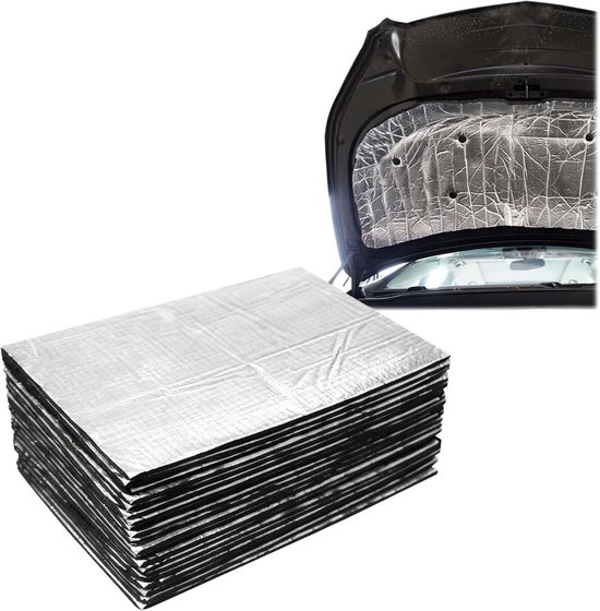 Set van 15 geluidsisolatiematten 25 x 18 cm x 5 mm, zelfklevende isolatiematten voor auto, geluidsdemping, warmte-isolatie, schuimisolatie