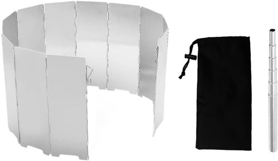 Set van 16 Aluminium Windbeschermers voor Gasfornuizen, Lichtgewicht Vouwscherm voor Kampeerkoken, Bescherming tegen Wind, Outdoor Keuken Accessoires
