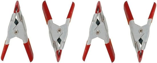 Set van 16x stuks mini zeilklemmen/zeilclips 5 cm kunststof/staal - Dekzeil klemmen - Hobbyklemmen - Camping/outdoor klemmen van Merkloos