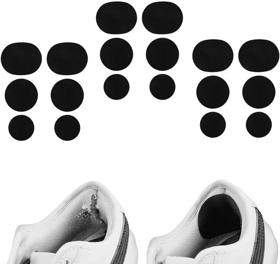Set van 18 zelfklevende patches voor het repareren van schoengaten - Geschikt voor tenen en hielen - Perfect voor sneakers en hoge hakken van Merkloos