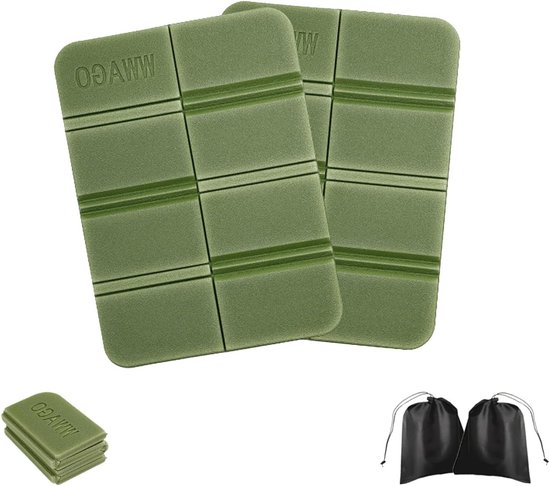 Set van 2 Lichtgewicht Vouwkussens, Ideaal voor Buiten, Picknick, Camping en Wandelen, Vochtbestendige en Waterdichte Isolatie van Merkloos