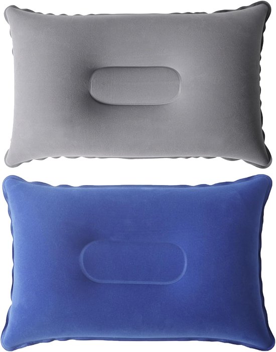 Set van 2 Opblaasbare Strandkussens - Ultralight Camping - Draagbaar Reis Kussen - Opblaasbaar Nek Kussen - Lucht Kussen voor Buitensporten - Camping - Wandelen