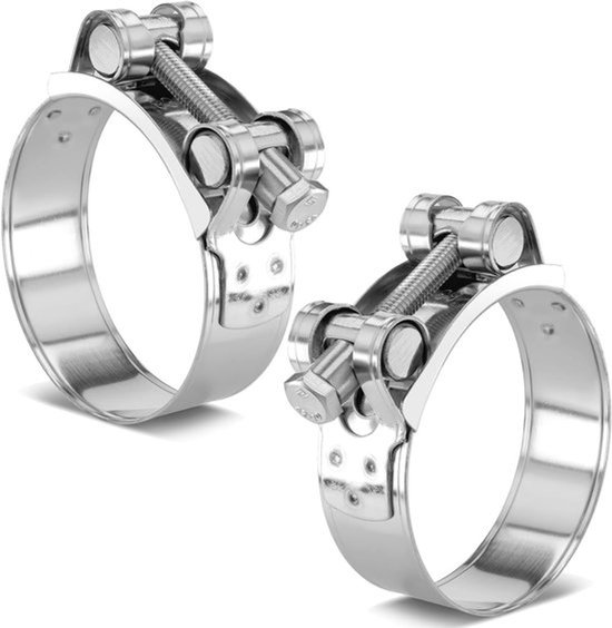 Set van 2 RVS Scharnierbouten Klemmen, Verstelbare Slangklemmen voor Bevestigen van Pijpen, Ideaal voor Slangen met een Diameter van 26-28mm