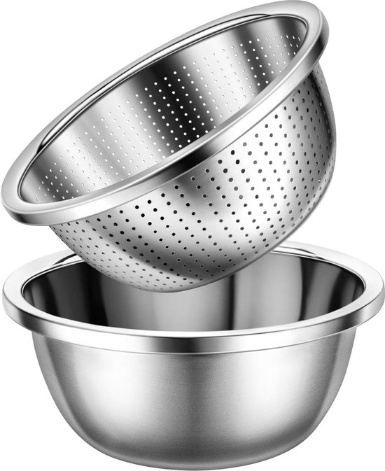 Set van 2 RVS Zeven 24 cm - Fijnmazig Vergiet voor Koken en Bakken