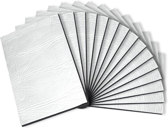 Set van 20 Geluidsabsorberende Auto Isolatiematten, 250 x 180 x 5 mm, Waterdicht, Brandveilig, Akoestische Isolatie, Geluidsisolatie van Merkloos