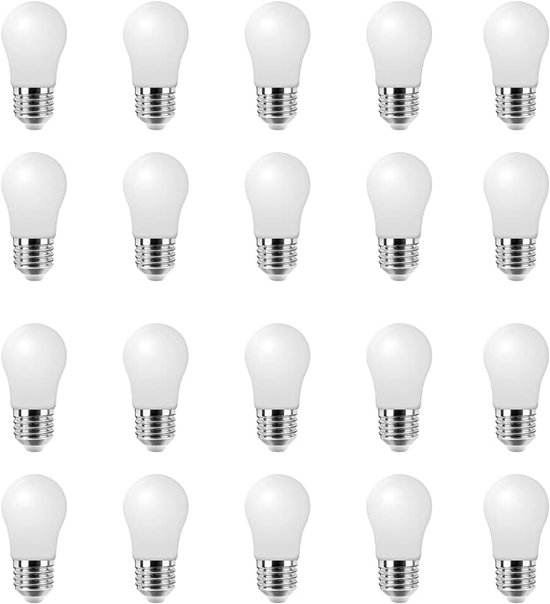 Set van 20 led-gloeilampen, E27 gloeilampen, 3 W (30 W), warmwit, A50 gloeilamp, gloeilamp voor bruiloft, Halloween, kerstfeest, bar, sfeer, decoratie