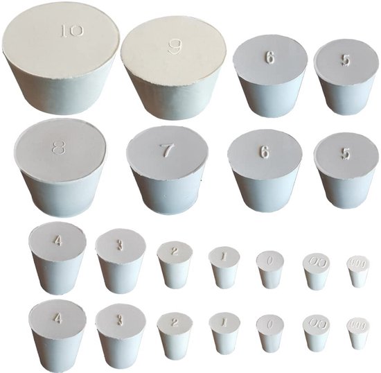 Set van 22 Rubberen Stopjes Conisch - Diverse Maten (8mm tot 52mm) van Merkloos