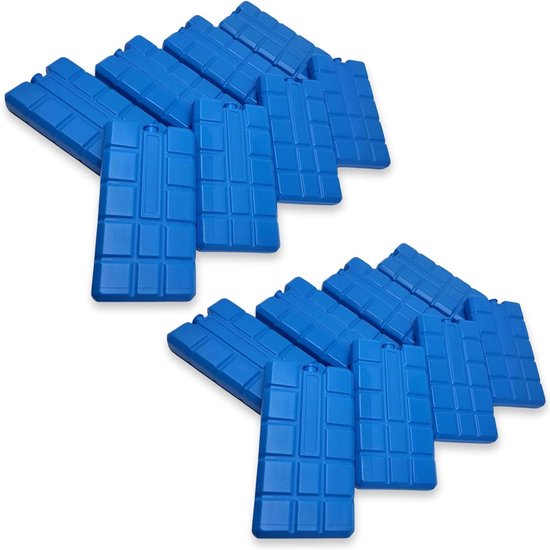 Set van 2/4/6/8/12/16 ijspakketten met elk 200 ml 2-16 blauwe koelelementen voor de koeltas of koelbox | Koelpakket koelpads koelpakket voor de koeltas | IJspakketten dun van Verano