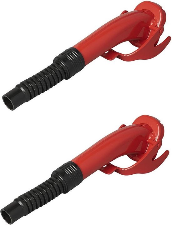 Set van 2x stuks flexibele metalen rode schenktuit voor jerrycan 24 cm van MaxxGarden