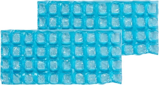 Set van 2x stuks herbruikbare koelelementen/icepacks 13 x 9 x 20 cm - Flexibele koelelementen voor koeltas/koelbox van Witbaard