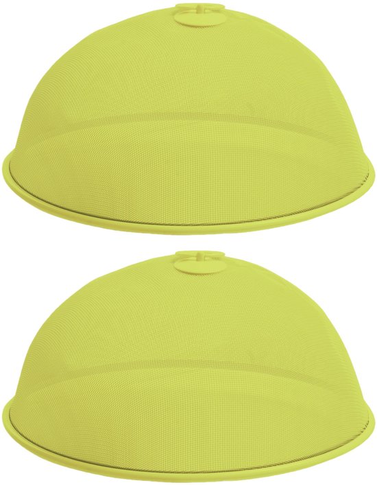Set van 2x stuks metalen vliegenkappen/voedselkappen groen rond 35 cm - Afdekkappen