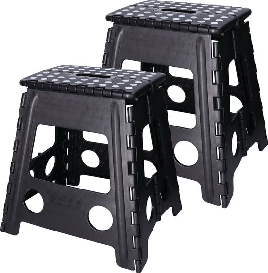Set van 2x stuks opvouwbare camping bijzet krukjes/viskrukjes - 29 x 22 x 39 cm van $