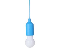 Set van 3 LED-lampjes met trekkoord en schakelaar, lange brandduur, 15,6*5,4 cm, snoerlengte circa 110 cm (blauw).
